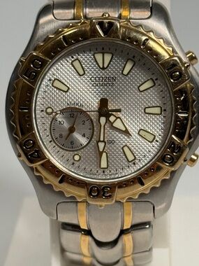 Vintage Citizen WR100 Two‑Tone‎ Alarm Quartz Watch